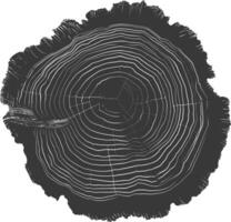 AI generated Silhouette Tree rings black color only vector