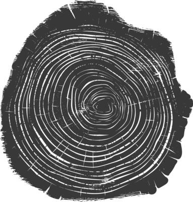 AI generated Silhouette Tree rings black color only