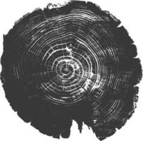 AI generated Silhouette Tree rings black color only vector