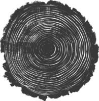 AI generated Silhouette Tree rings black color only vector