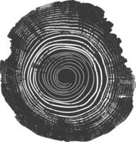 AI generated Silhouette Tree rings black color only vector