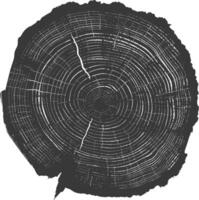 AI generated Silhouette Tree rings black color only vector