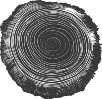 AI generated Silhouette Tree rings black color only vector