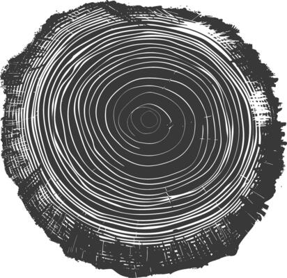 AI generated Silhouette Tree rings black color only