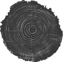 AI generated Silhouette Tree rings black color only vector