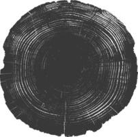 AI generated Silhouette Tree rings black color only vector