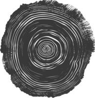 AI generated Silhouette Tree rings black color only vector