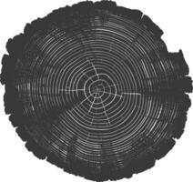 AI generated Silhouette Tree rings black color only vector