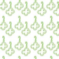 Seamless pattern of sketches clover earring for woman. Vector illustration on dark background. Can used for textile, wrapping paper, cover design, beauty background.