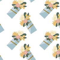 blue vase with flowers pattern - decorative floral background. Vector illustration can used for wrapping paper, textile, fabric design, print for clothes, posters.