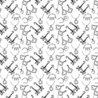 Seamless pattern of sketches various female jewerly with diamond and pearl. Vector illustration isolated. Can used for textile, wrapping paper, cover design, beauty background.