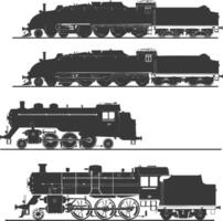 AI generated Silhouette train black color only full vector