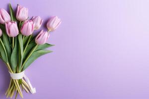 ai generado amor tarjetas, sobre y tulipanes foto