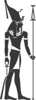 AI generated Silhouette single ancient egyptian hieroglyphs symbol logo black color only vector