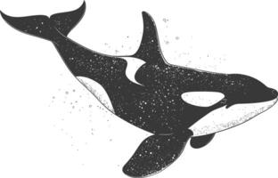 AI generated Silhouette the orca or killer whale fish animal black color only vector