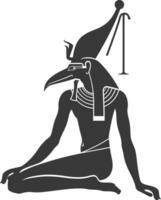 AI generated Silhouette single ancient egyptian hieroglyphs symbol logo black color only vector