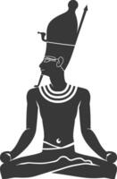 AI generated Silhouette single ancient egyptian hieroglyphs symbol logo black color only vector