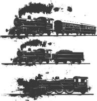 AI generated Silhouette train black color only full vector