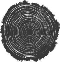 AI generated Silhouette Tree rings black color only vector