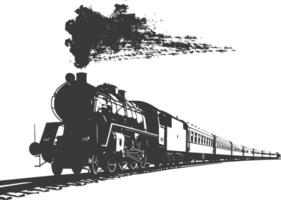 AI generated Silhouette train black color only full vector