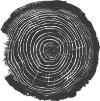 AI generated Silhouette Tree rings black color only vector