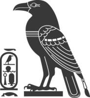AI generated Silhouette single ancient egyptian hieroglyphs symbol logo black color only vector