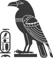 AI generated Silhouette single ancient egyptian hieroglyphs symbol logo black color only vector