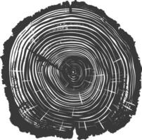 AI generated Silhouette Tree rings black color only vector