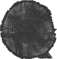 AI generated Silhouette Tree rings black color only vector