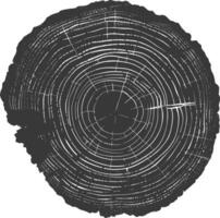 AI generated Silhouette Tree rings black color only vector