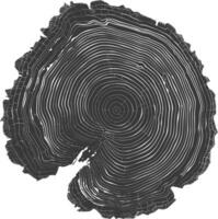 AI generated Silhouette Tree rings black color only vector