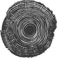 AI generated Silhouette Tree rings black color only vector