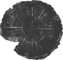 AI generated Silhouette Tree rings black color only vector