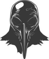 AI generated Silhouette plague mask black color only full vector