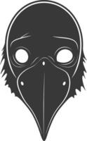 AI generated Silhouette plague mask black color only full vector