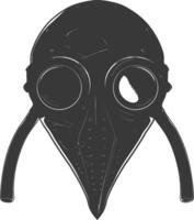 AI generated Silhouette plague mask black color only full vector