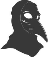 AI generated Silhouette plague mask black color only full vector