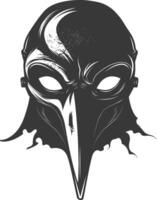 AI generated Silhouette plague mask black color only full vector