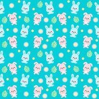 Cute little sweet bunny seamless pattern background Kids fabric textile design endless pattern vector illustration