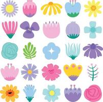 hello spring hand drawn abstract flower symbol object vector illustration