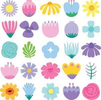 hello spring hand drawn abstract flower symbol object vector illustration