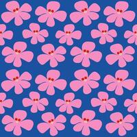 Hola primavera linda femenino mano dibujado resumen hibisco flor símbolo objeto azul antecedentes vector ilustración