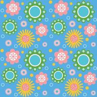 Cute hand drawn colorful flowers seamless pattern for fabric textiles clothing wrapping paper cover banner home decor abstract backgrounds Vector illustration