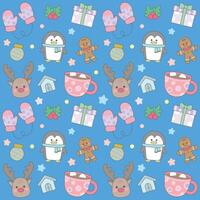 seamless pattern winter season vector