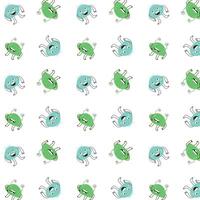 Cute baby alien monsters seamless pattern with doodle graphic vector