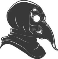 AI generated Silhouette plague mask black color only full vector