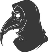 AI generated Silhouette plague mask black color only full vector