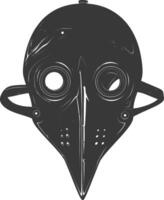 AI generated Silhouette plague mask black color only full vector