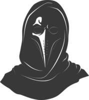 AI generated Silhouette plague mask black color only full vector