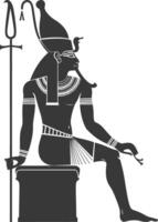 AI generated Silhouette single ancient egyptian hieroglyphs symbol logo black color only vector